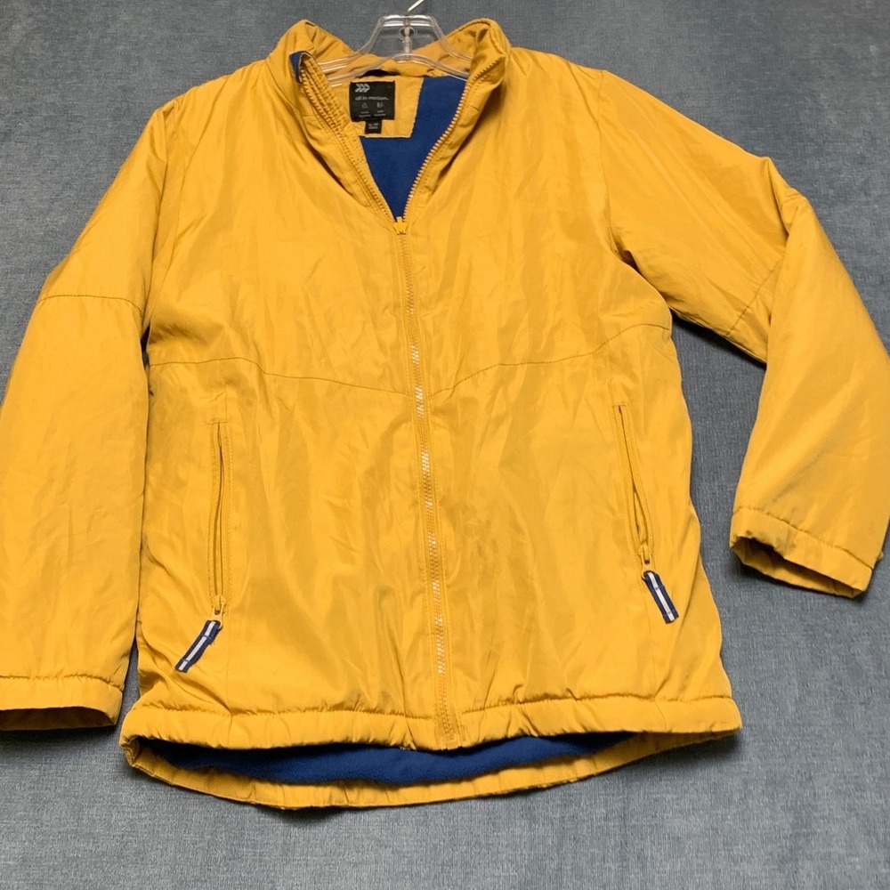 All in Motion Reversible Jacket Boy XL Yellow Water Resistant Mock Neck Full Zip - Picture 1 of 15